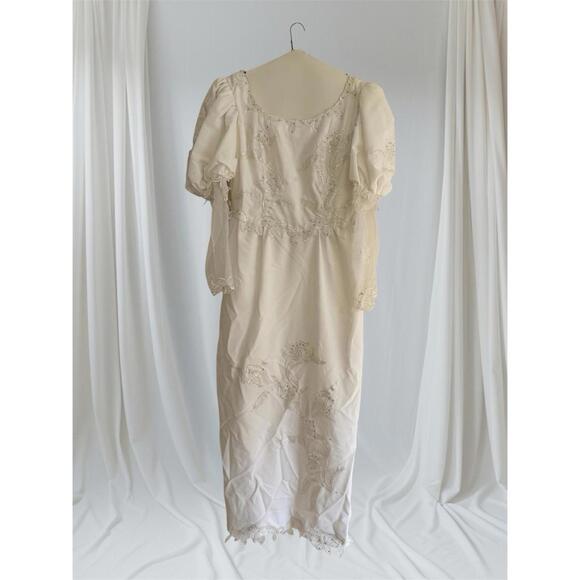 Dresses & Skirts - Vintage Wedding Dress Gown Set Veil Cape Headpiece Preserved Keepsake Box